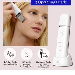 Vanity Planet Ultrasonic Skin Scrubber with 3 Modes - White